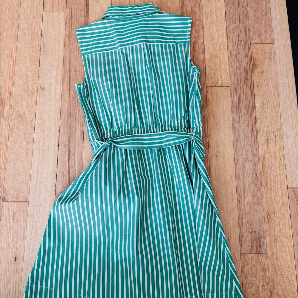 NWT J. Crew Girls' striped tie-waist shirt-dress - Picture 4 of 4